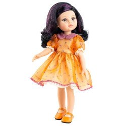 Poupée Paola Reina 32 cm - Las Amigas - Carina en robe orange avec des cœurs