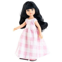 Poupée Paola Reina 32 cm - Las Amigas - Carina en robe à carreaux rose