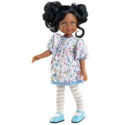 Poupée Paola Reina 32 cm - Las Amigas - Cleo avec une robe à fleurs bleues et des chaussures bleues