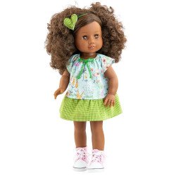 Poupée Paola Reina 45 cm - Soy tú - Amor en robe à fleurs bleues