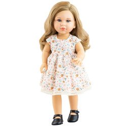 Poupée Paola Reina 45 cm - Soy tú - Audrey en robe à fleurs orange