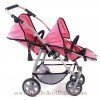 Zwillingskinderwagen für Puppen, Bayer Chic 2000 Vario - Rosa-Marino Mariposas 79 cm