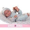 Antonio Juan Puppe 42 cm - Neugeborenes Baby Nico mit Drachen und Kissen