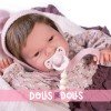 Antonio Juan Puppe 40 cm - Sweet Reborn Lea mit lila Decke