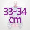 Outfit für Antonio Juan Puppe 33-34 cm - Bodysuit, Leggings und Mütze in Blau und Weiß