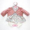 Outfit für Antonio Juan Puppe 33-34 cm - Rosa Häschenkleid mit Jacke