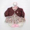 Outfit für Antonio Juan Puppe 33-34 cm - Blumenkleid mit Weinjacke