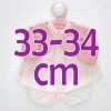 Outfit für Antonio Juan Puppe 33-34 cm - Rosa gestreiftes Kleid mit Jacke
