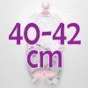 Outfit für Antonio Juan Puppe 40-42 cm - Weißer Body mit Leggings und grauer Teddybärmütze