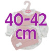Outfit für Antonio Juan Puppe 40-42 cm - Strampler mit Schafchen und rosa Mütze