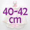 Outfit für Antonio Juan Puppe 40-42 cm - Beiges Kleid mit rosa Punkten