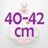 Outfit für Antonio Juan Puppe 40-42 cm - Weißes Kleid mit roten Punkten
