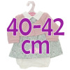 Outfit für Antonio Juan Puppe 40-42 cm - Grünes Blumenkleid mit rosa Jacke
