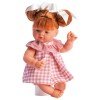 Así Puppe 36 cm - Guille in rosa kariertem Kleid mit rosa Chiffonkragen