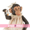 Así Tierpuppe 32 cm - Lola der Schimpanse mit Kleid aus der Kollektion Teresa