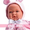 Así Puppe 43 cm - Maria mit rosa Herzen Kleid mit Hut mit Ohren