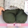 Así Puppe 40 cm - Sabrina in einem Kapuzenset mit kleinen Ohren und grünem Blumenkleid