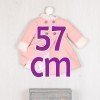 Outfit für Así Puppe 57 cm - Lachsfarbenes Kleid und Mantel mit Kapuze für Pepa Puppe
