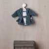 Outfit für Así Puppe 36 cm - Blauer Bademantel mit weißer Unterwäsche für Alex Puppe