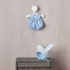 Outfit für Así-Puppe 20 cm - Strampler mit blauen Blumen für Nico-Puppe