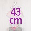 Outfit für Así Puppe 43 cm - Rosa gestreiftes Kleid mit Blumenbrust für María Puppe