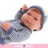 Antonio Juan Puppe 42 cm - Neugeborener Junge mit blauer Leggings