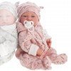 Antonio Juan Puppe 40 cm - Born with pink Strampler Winteroverall