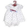 Antonio Juan Puppenoutfit 40-42 cm - Weißes Kleid mit grauen Sternen und passendem Höschen
