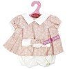 Antonio Juan Puppe Outfit 40-42 cm - Rosa und weiß bedrucktes Kleid mit Stirnband