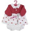 Antonio Juan Puppenoutfit 40-42 cm - Weißes Kleid mit Herzen und Korallenjacke
