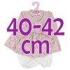 Antonio Juan Puppe Outfit 40-42 cm - Rosa bedrucktes Kleid mit rosa Jacke