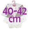 Antonio Juan Puppenoutfit 40-42 cm - Bedrucktes Kleid mit brauner Kapuzenjacke