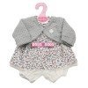 Outfit für Antonio Juan Puppe 33-34 cm - Outfit mit Blumendruck und grauer Jacke
