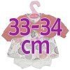 Antonio Juan Puppen-Outfit 33-34 cm - Blumendruck-Outfit mit Korallenjacke