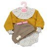 Outfit für Antonio Juan Puppe 40-42 cm - Blumenstrampler mit Mustad Chaquet und Hut