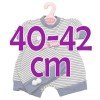 Outfit für Antonio Juan Puppe 40-42 cm - Blau gestreifter Strampler mit Hut