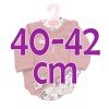 Outfit für Antonio Juan Puppe 40-42 cm - Blumenstrampler mit pinkem Hut und Jacke