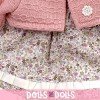 Antonio Juan Puppenoutfit 40-42 cm - Kleid mit Blumendruck und rosa Jacke