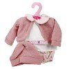 Antonio Juan Puppenoutfit 33-34 cm - Blumendruck-Outfit mit rosa heller Jacke, Hut und Decke