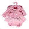 Antonio Juan Puppenoutfit 33-34 cm - Wabenbedrucktes Outfit mit rosa Jacke