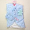 Antonio Juan Puppenoutfit - Blau mit Polka Dolts Badecape mit Kapuze, Höschen und Schwamm 40-42 cm