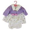 Antonio Juan Puppenoutfit 40-42 cm - Vögel bedrucktes Outfit mit Malvenjacke
