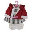 Antonio Juan Puppenoutfit 40-42 cm - Gestreiftes Outfit mit roter Jacke