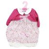 Antonio Juan Puppe Outfit 55 cm - Bedrucktes Outfit mit Himbeerjacke