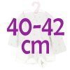 Antonio Juan Puppenoutfit 40-42 cm - Weißes Outfit mit grauer Jacke mit Herzdruck und Stiefeletten