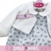 Antonio Juan Puppenoutfit 40-42 cm - Kleid mit Blumendruck und weißer Jacke