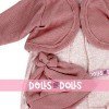 Antonio Juan Puppe Outfit 55 cm - Bedrucktes Outfit mit rosa Jacke und Hut