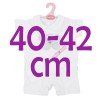 Antonio Juan Puppe Outfit 40 - 42 cm - Sweet Reborn Collection - Weißer Bär bedruckter Pyjama mit Hut