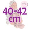 Outfit für Antonio Juan Puppe 40 - 42 cm - Sweet Reborn Collection - Rosa-graues Outfit mit schwarzen Punkten