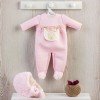 Outfit für Así Puppe 46 cm - Rosa Baby Strampler mit beiger Tasche für Leo